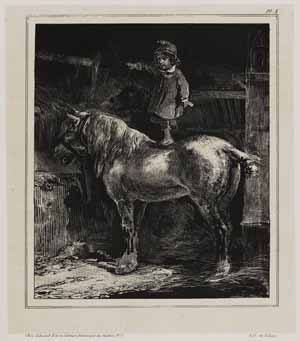 Nicolas-Toussaint Charlet, Kleines Kind auf einem Pferd stehend, 1828, Kunsthalle Bremen – Der Kunstverein in Bremen