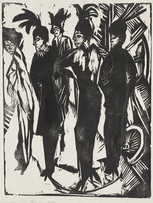 Ernst Ludwig Kirchner, Fünf Kokotten auf der Straße, 1913/14, Privatsammlung, Kunsthalle Bremen – Der Kunstverein in Bremen